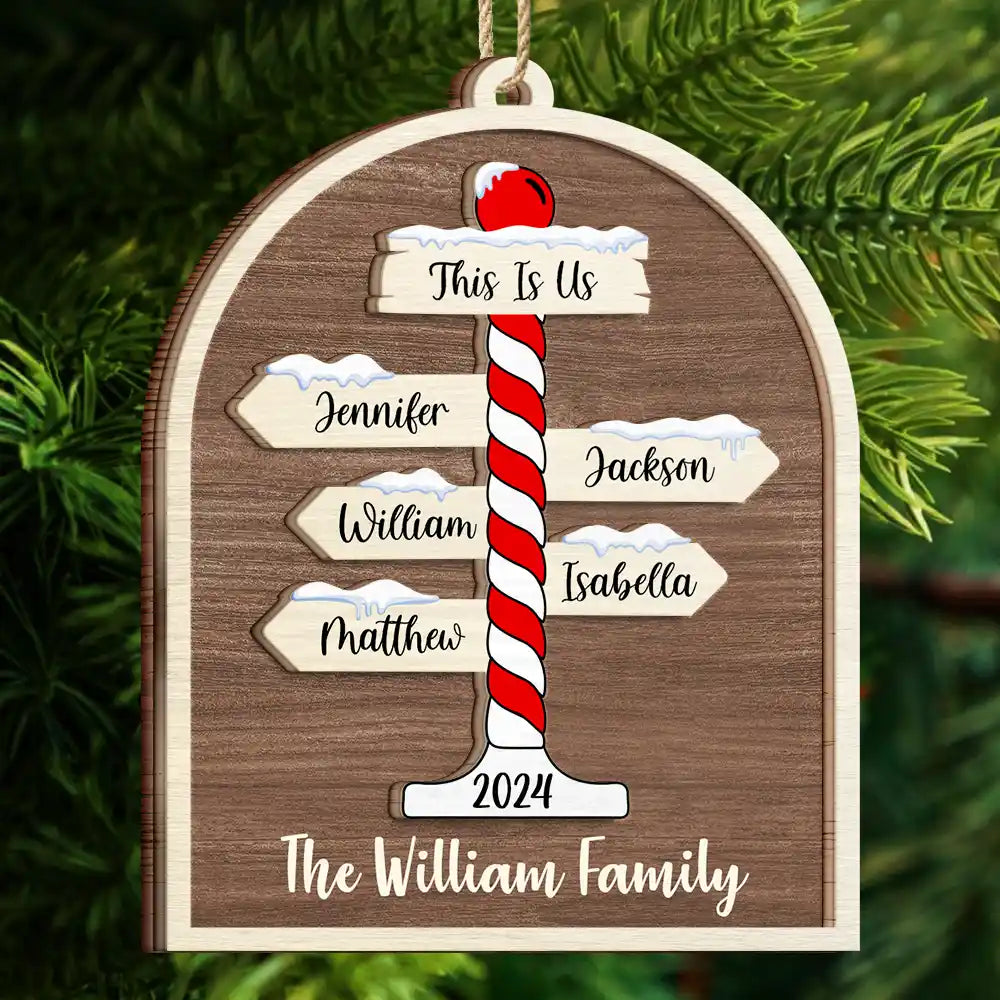 Christmas Family Icon Holiday Signs - Personalized 2-Layered Wooden Ornament ORNA1210