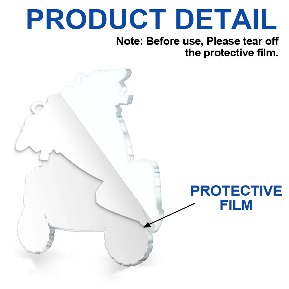 Custom Photo Christmas Baby Kid In Car - Personalized Custom Shaped Acrylic Ornament ORNA1210