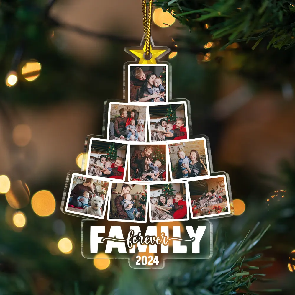 Custom Photo Besties Sisters Family Forever - Personalized Custom Shaped Acrylic Ornament ORNA1210