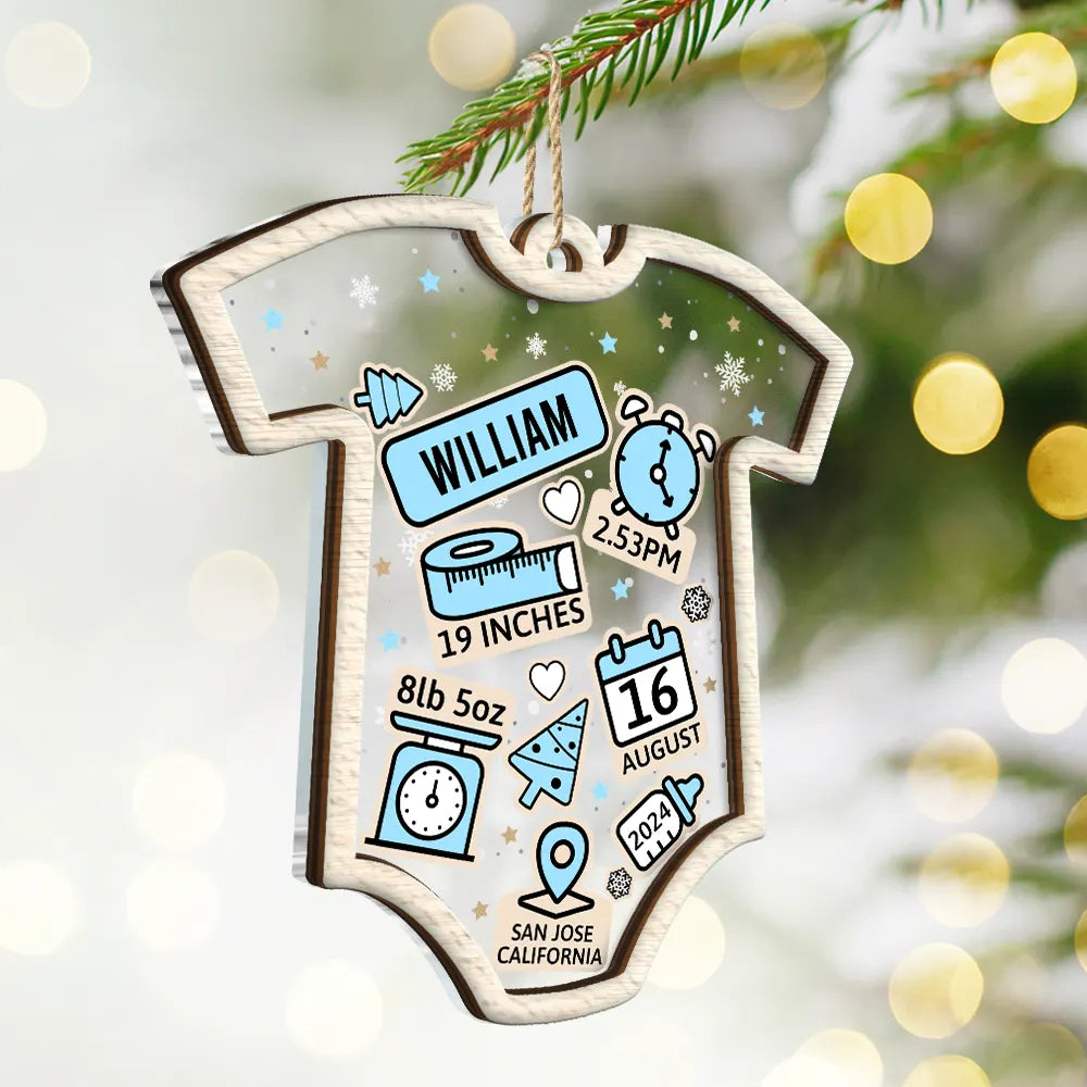 Baby First Christmas - Personalized 2-Layered Mix Ornament ORNA1210