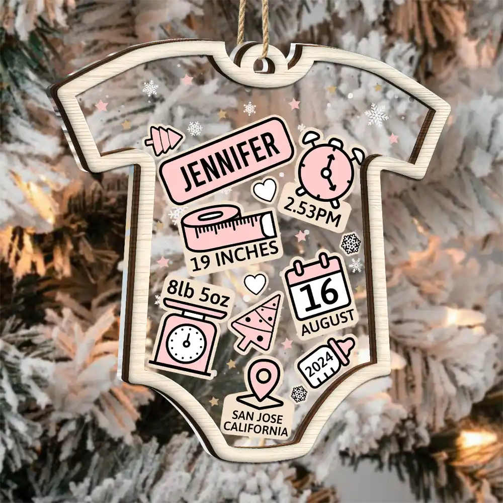 Baby First Christmas - Personalized 2-Layered Mix Ornament ORNA1210