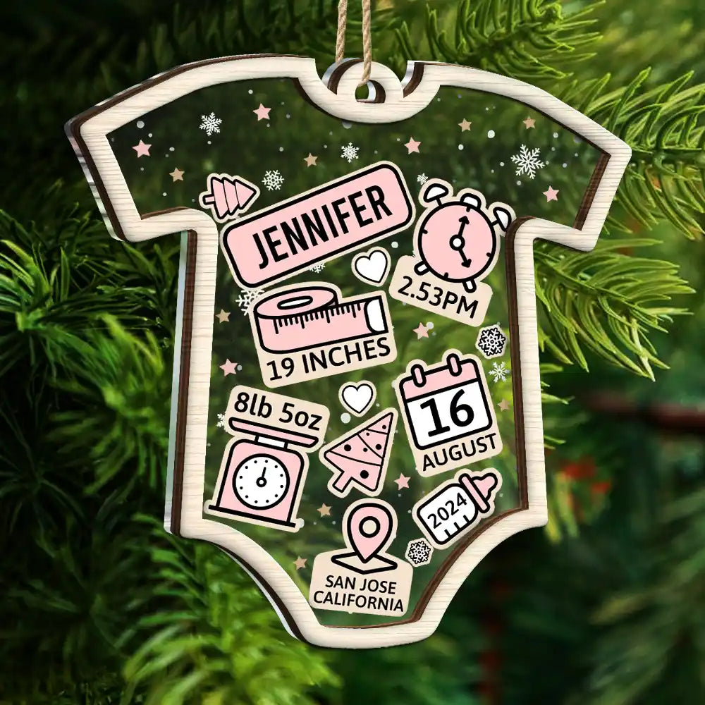 Baby First Christmas - Personalized 2-Layered Mix Ornament ORNA1210