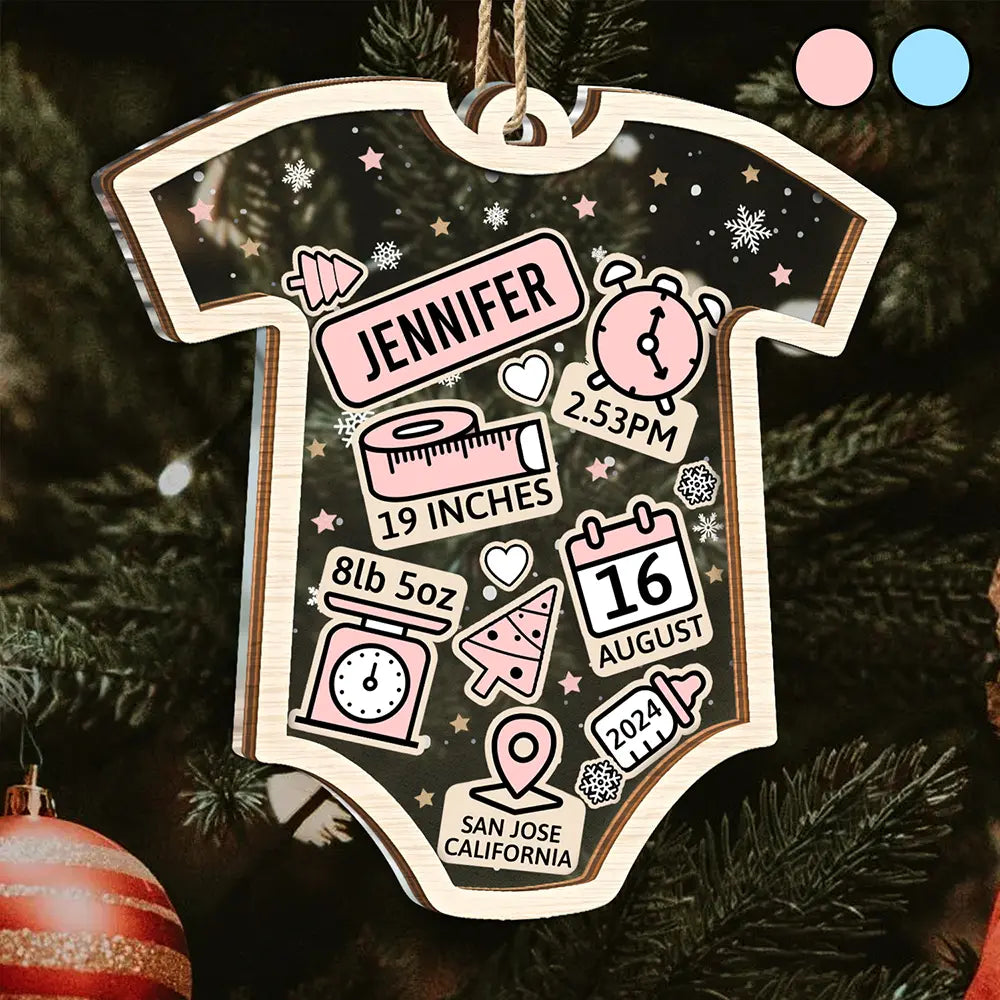 Baby First Christmas - Personalized 2-Layered Mix Ornament ORNA1210