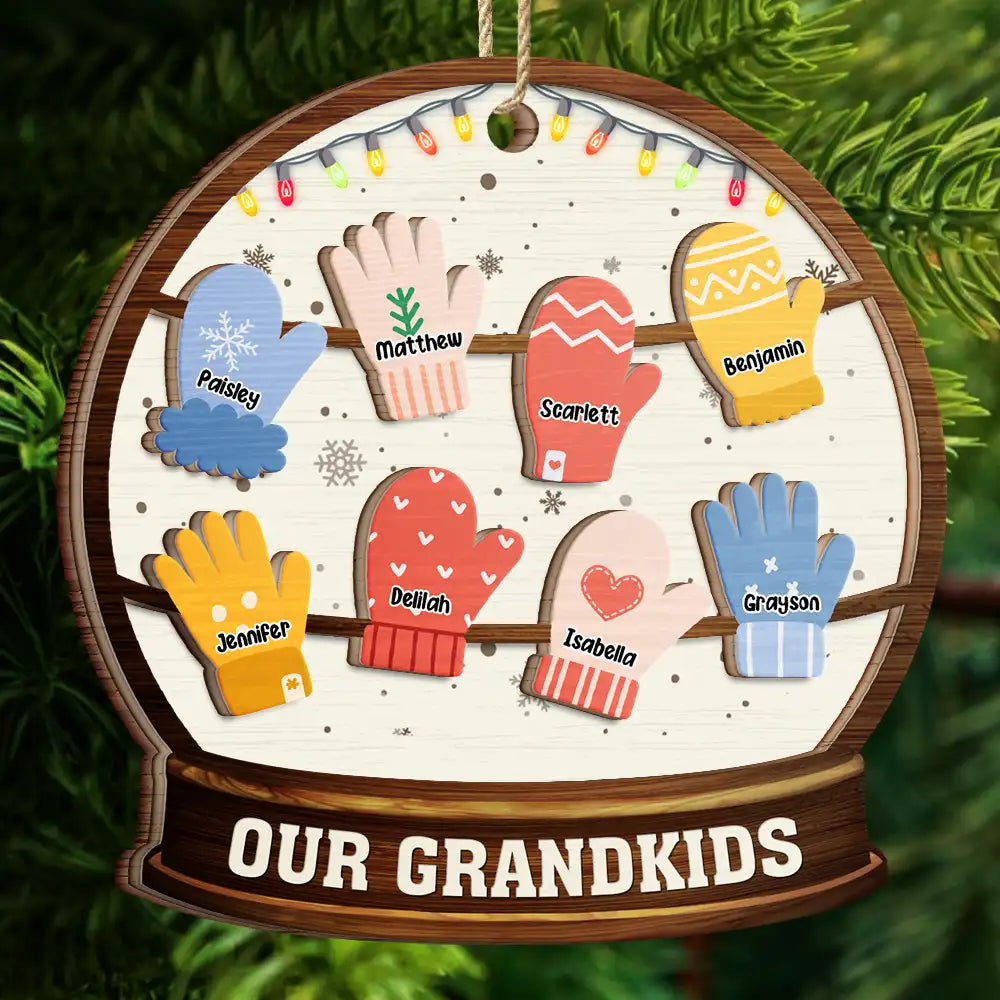 Grandkids Make Life Grand - Personalized 2-Layered Wooden Ornament ORNA1210