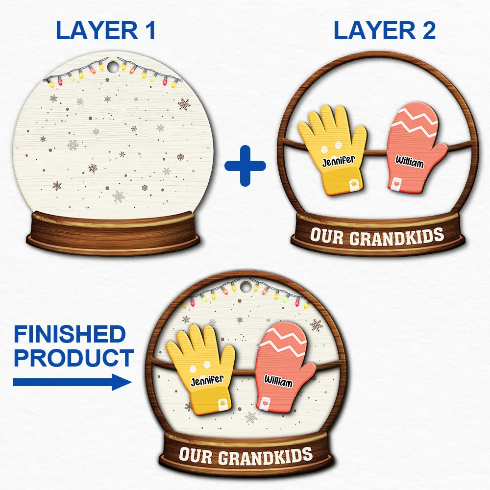 Grandkids Make Life Grand - Personalized 2-Layered Wooden Ornament ORNA1210