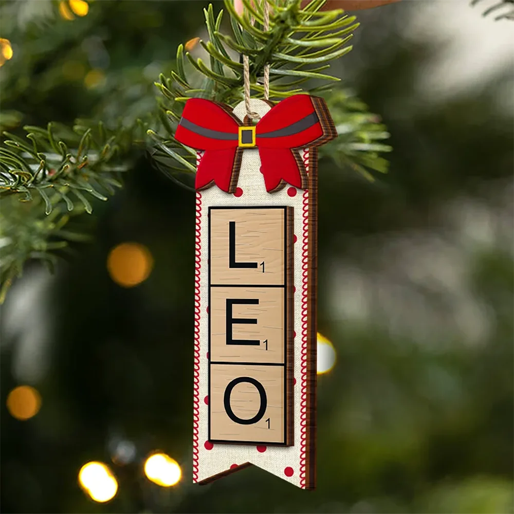 Christmas Scrabble Ornament Family Name Ornament - Personalized 2-Layered Wooden Ornament ORNA1210