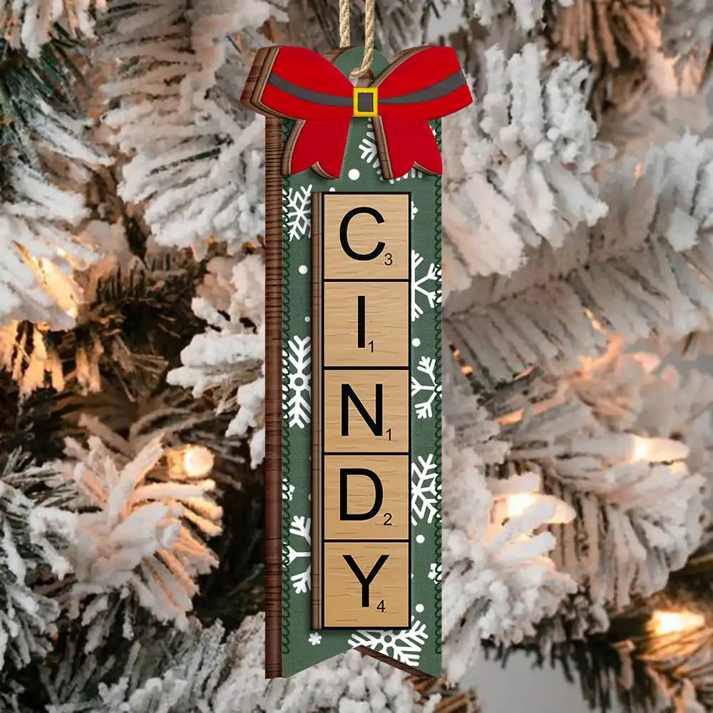 Christmas Scrabble Ornament Family Name Ornament - Personalized 2-Layered Wooden Ornament ORNA1210