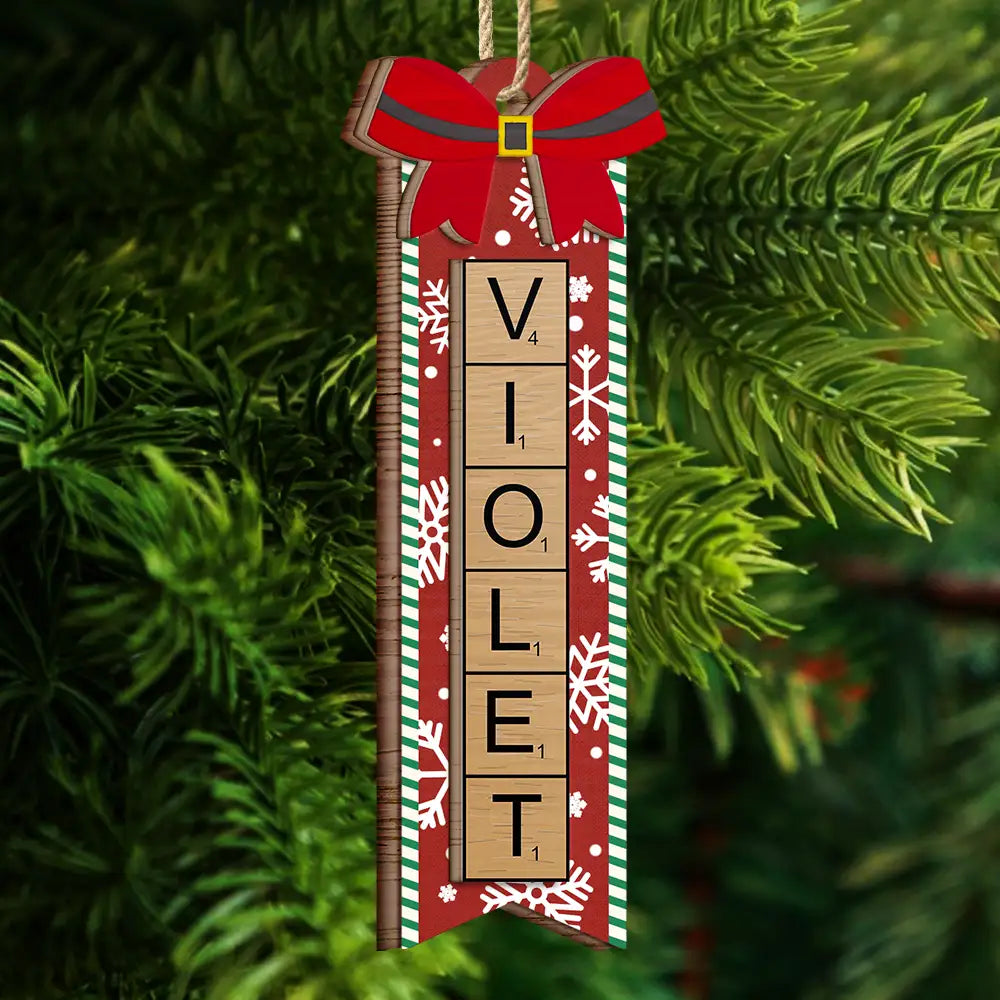 Christmas Scrabble Ornament Family Name Ornament - Personalized 2-Layered Wooden Ornament ORNA1210