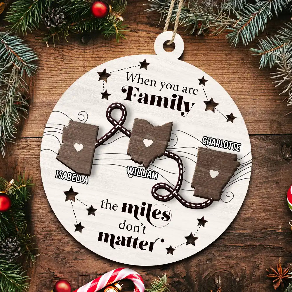 Family Friends Siblings Sisters Besties Long Distance - Personalized 2-Layered Wooden Ornament ORNA1210