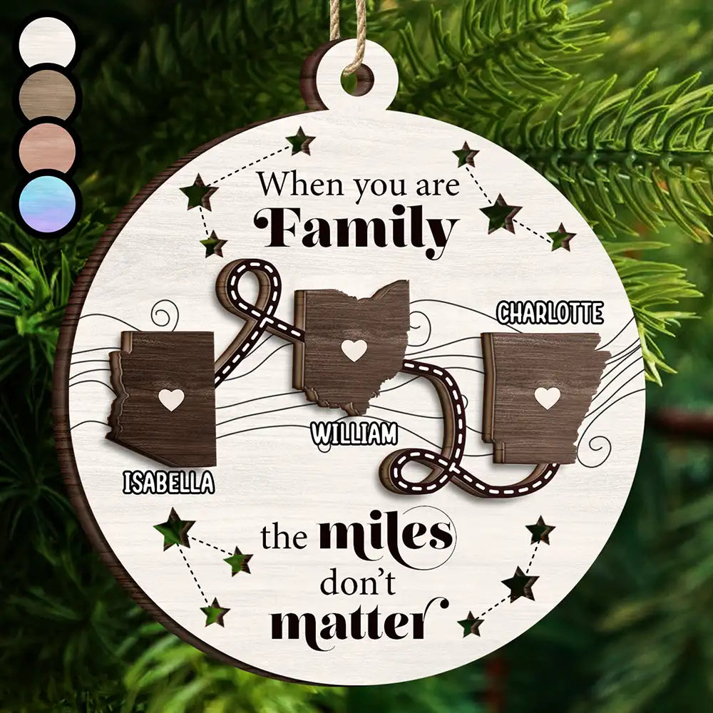 Family Friends Siblings Sisters Besties Long Distance - Personalized 2-Layered Wooden Ornament ORNA1210