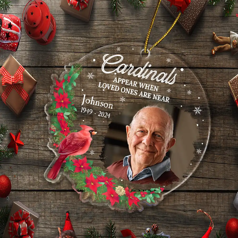 Custom Photo Memorial When Loved Ones Are Near - Personalized Custom Shaped Acrylic Ornament ORNA1210