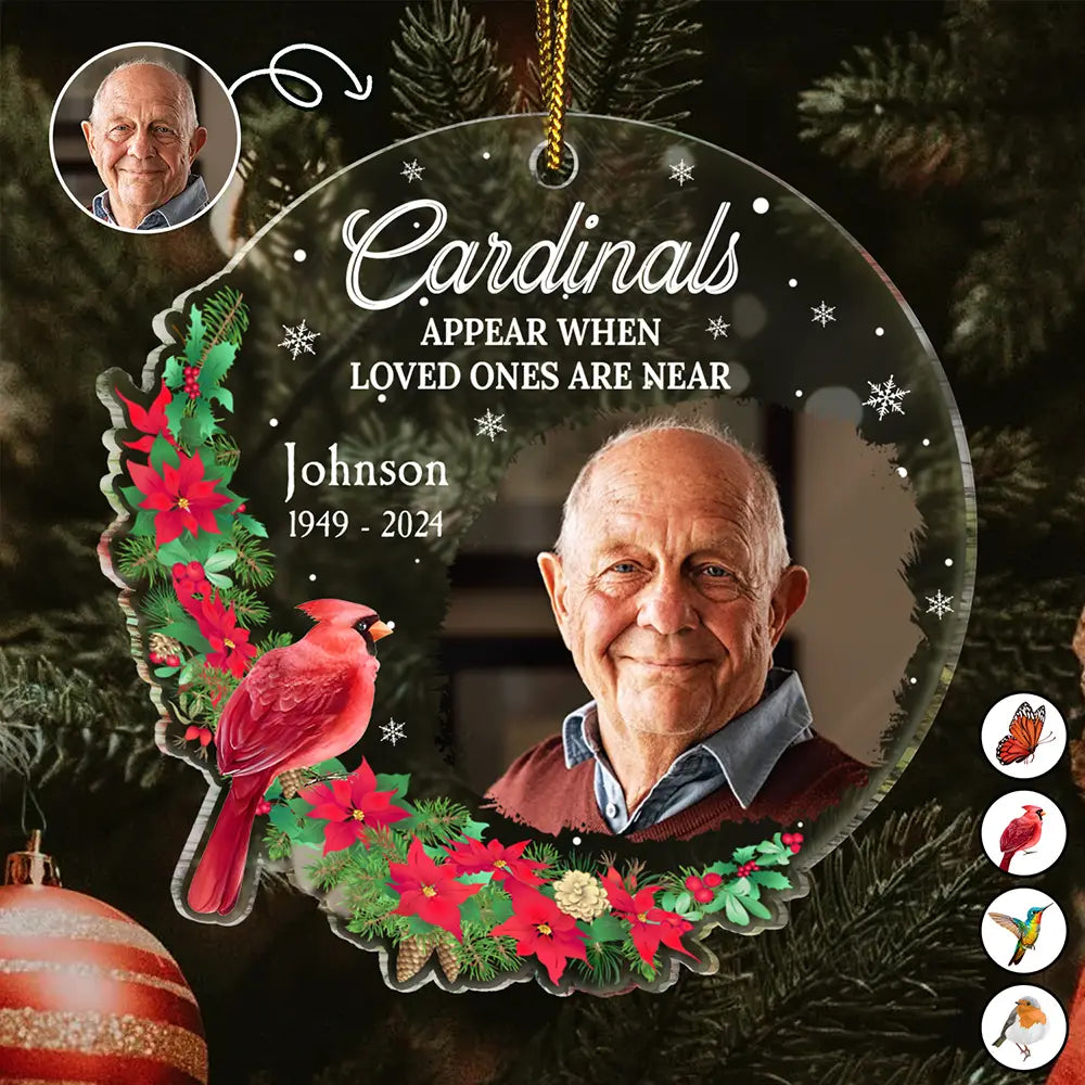 Custom Photo Memorial When Loved Ones Are Near - Personalized Custom Shaped Acrylic Ornament ORNA1210