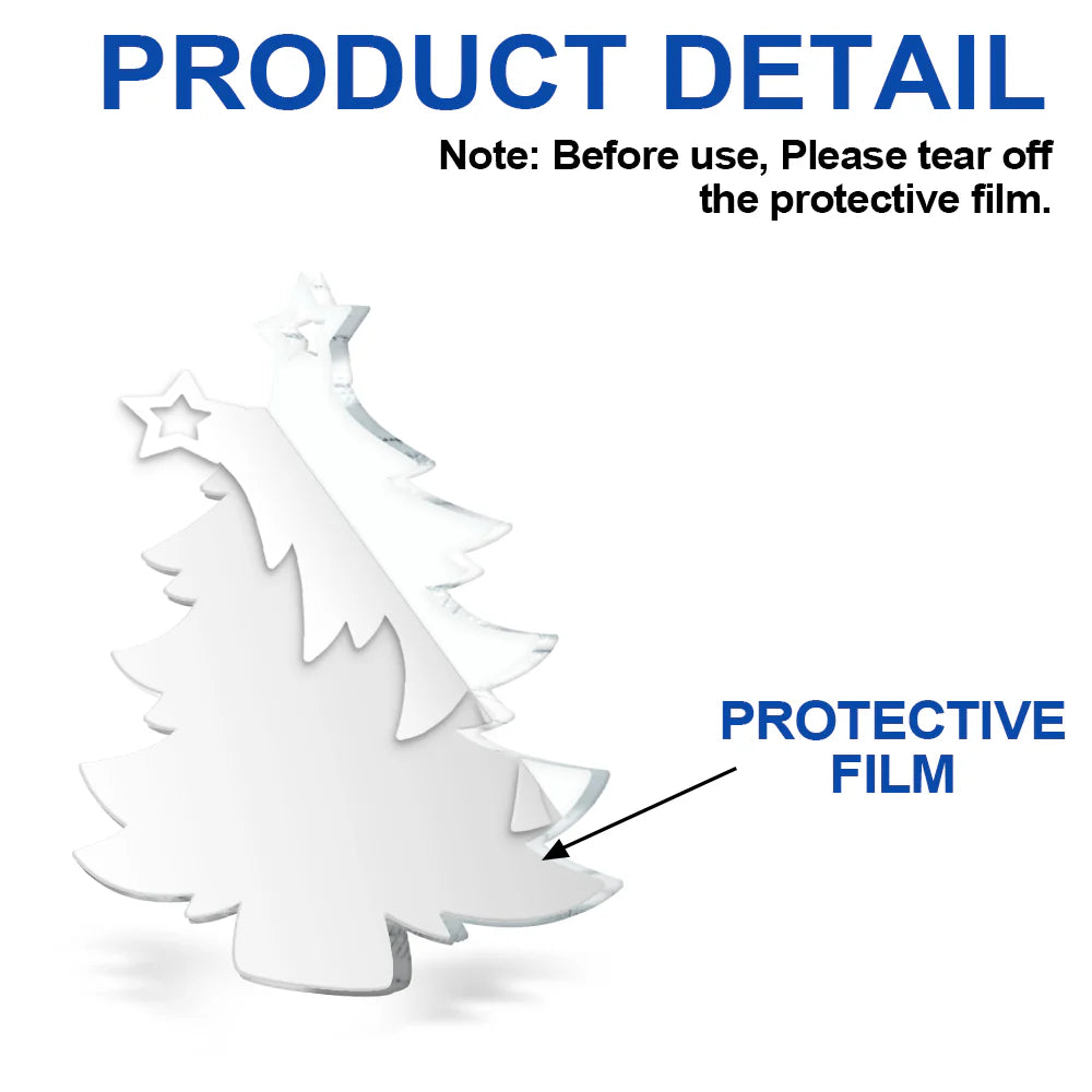 Custom Photo Family Friends Christmas Tree - Personalized Custom Shaped Acrylic Ornament ORNA1210