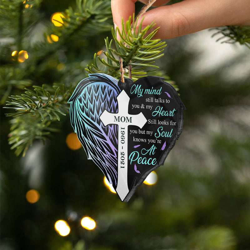 My Soul Knows You're At Peace - Memorial Gift - Personalized Custom Heart Acrylic Ornament ORNA1210