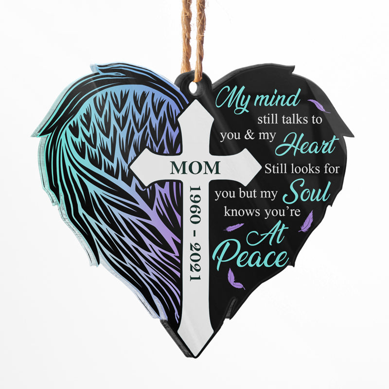 My Soul Knows You're At Peace - Memorial Gift - Personalized Custom Heart Acrylic Ornament ORNA1210