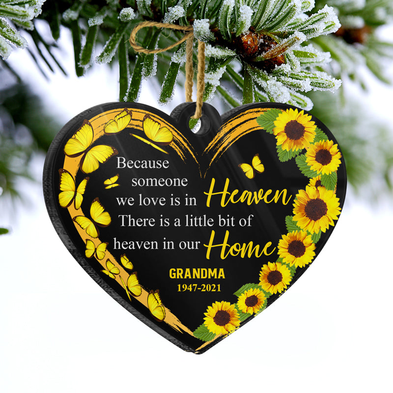 Heaven In Our Home - Memorial Gift - Personalized Custom Cross Acrylic Ornament ORNA1210