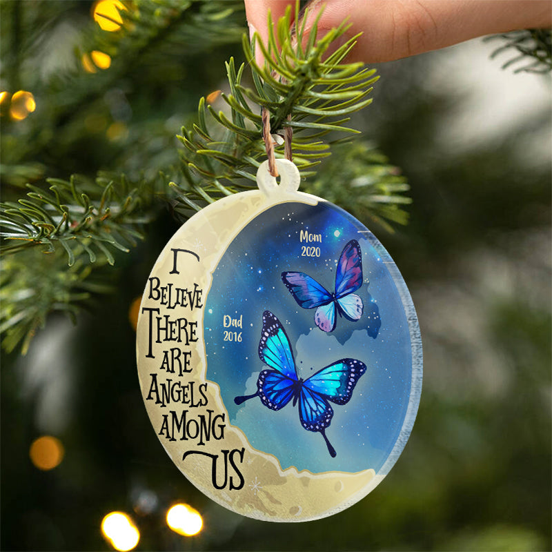 Angels Among Us - Memorial Gift - Personalized Custom Circle Acrylic Ornament ORNA1210