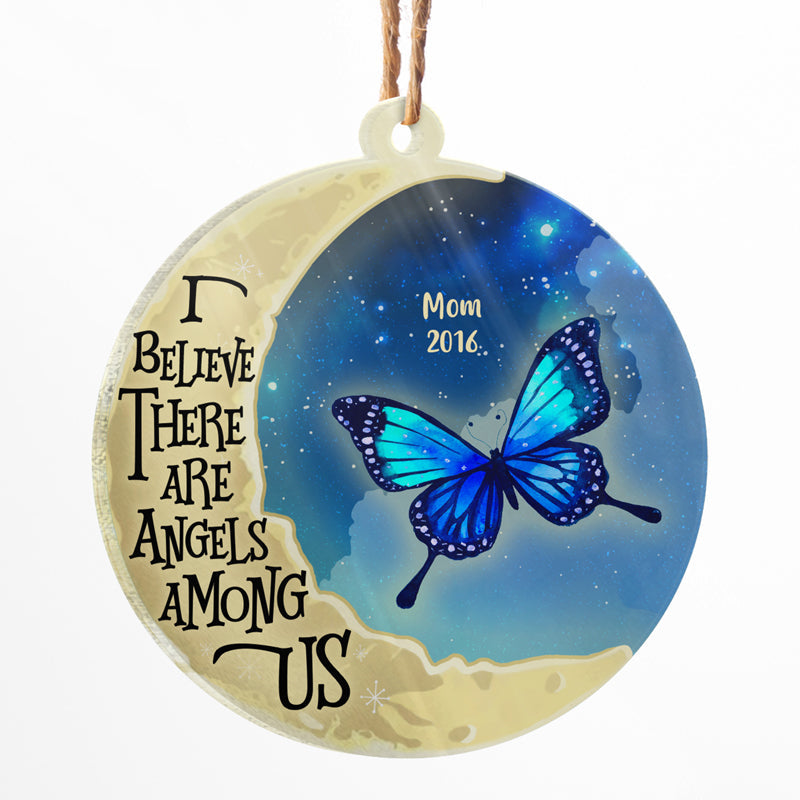 Angels Among Us - Memorial Gift - Personalized Custom Circle Acrylic Ornament ORNA1210