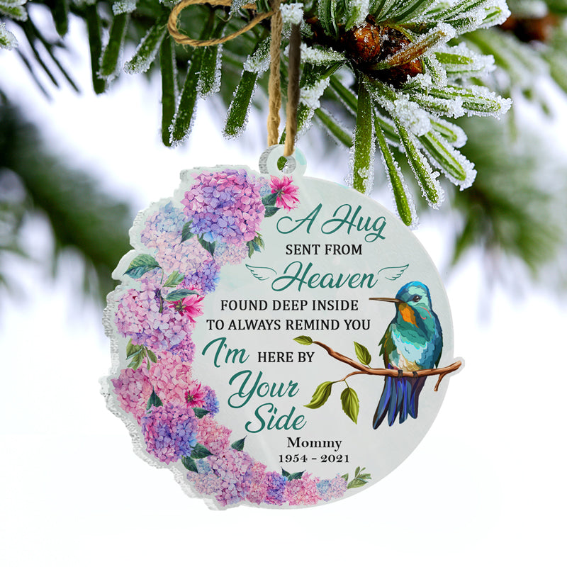 Hug Sent From Heaven - Memorial Gift - Personalized Custom Circle Acrylic Ornament ORNA1210