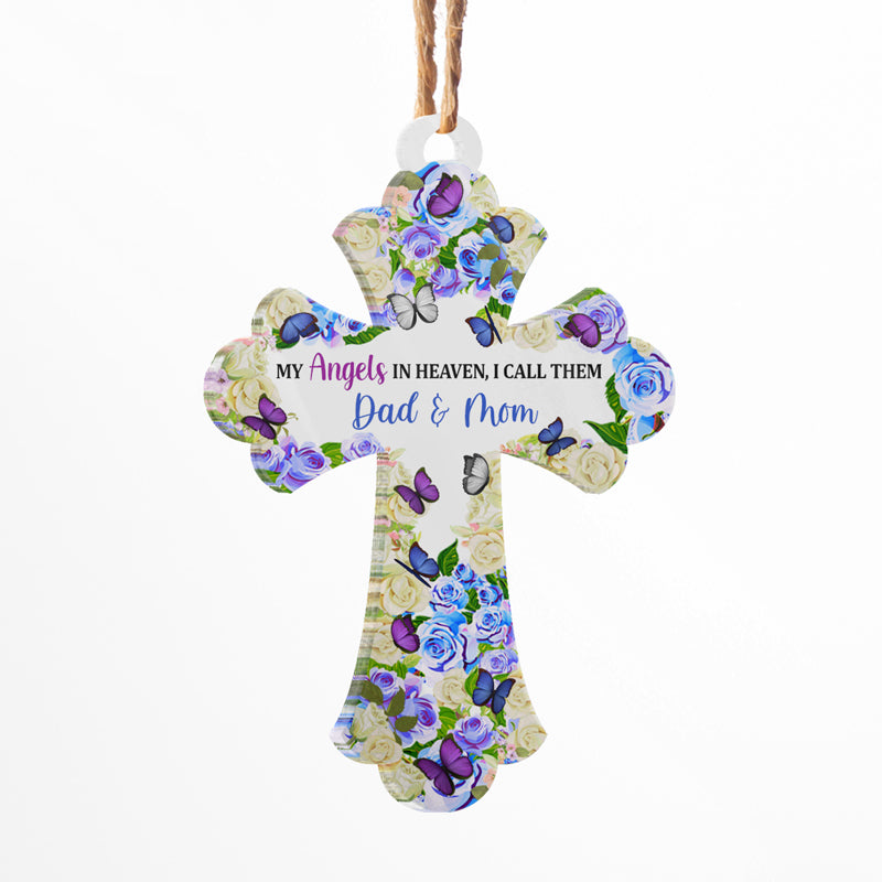 My Angel In Heaven - Memorial Gift - Personalized Custom Cross Acrylic Ornament ORNA1210