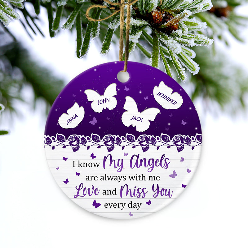 Miss You Everyday - Memorial Gift - Personalized Custom Circle Ceramic Ornament ORNA1210