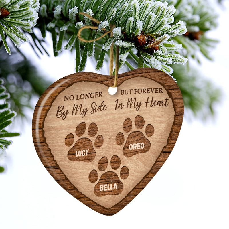 Dog & Cat Lovers Forever In My Heart - Memorial Gift - Christmas Gift - Personalized Custom Heart Ceramic Ornament ORNA1210