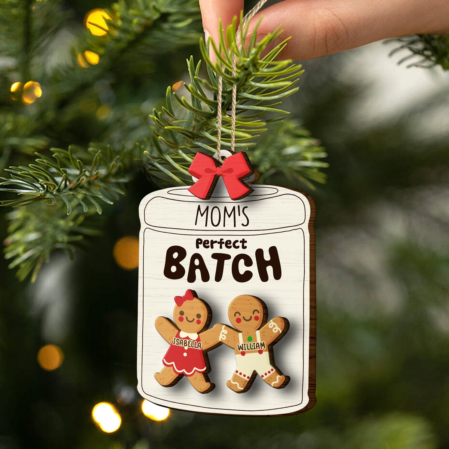 Grandma Grandpa Mom Dad Perfect Patch - Gift For Mom, Dad, Grandparents - Personalized 2-Layered Wooden Ornament ORNA1210