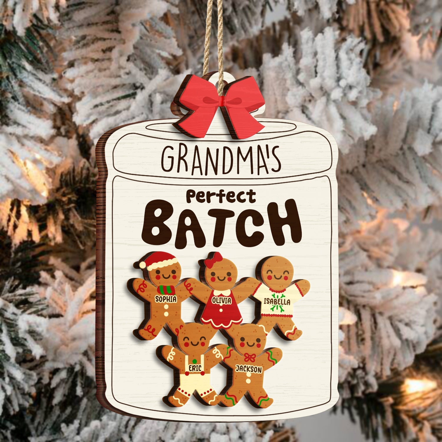 Grandma Grandpa Mom Dad Perfect Patch - Gift For Mom, Dad, Grandparents - Personalized 2-Layered Wooden Ornament ORNA1210