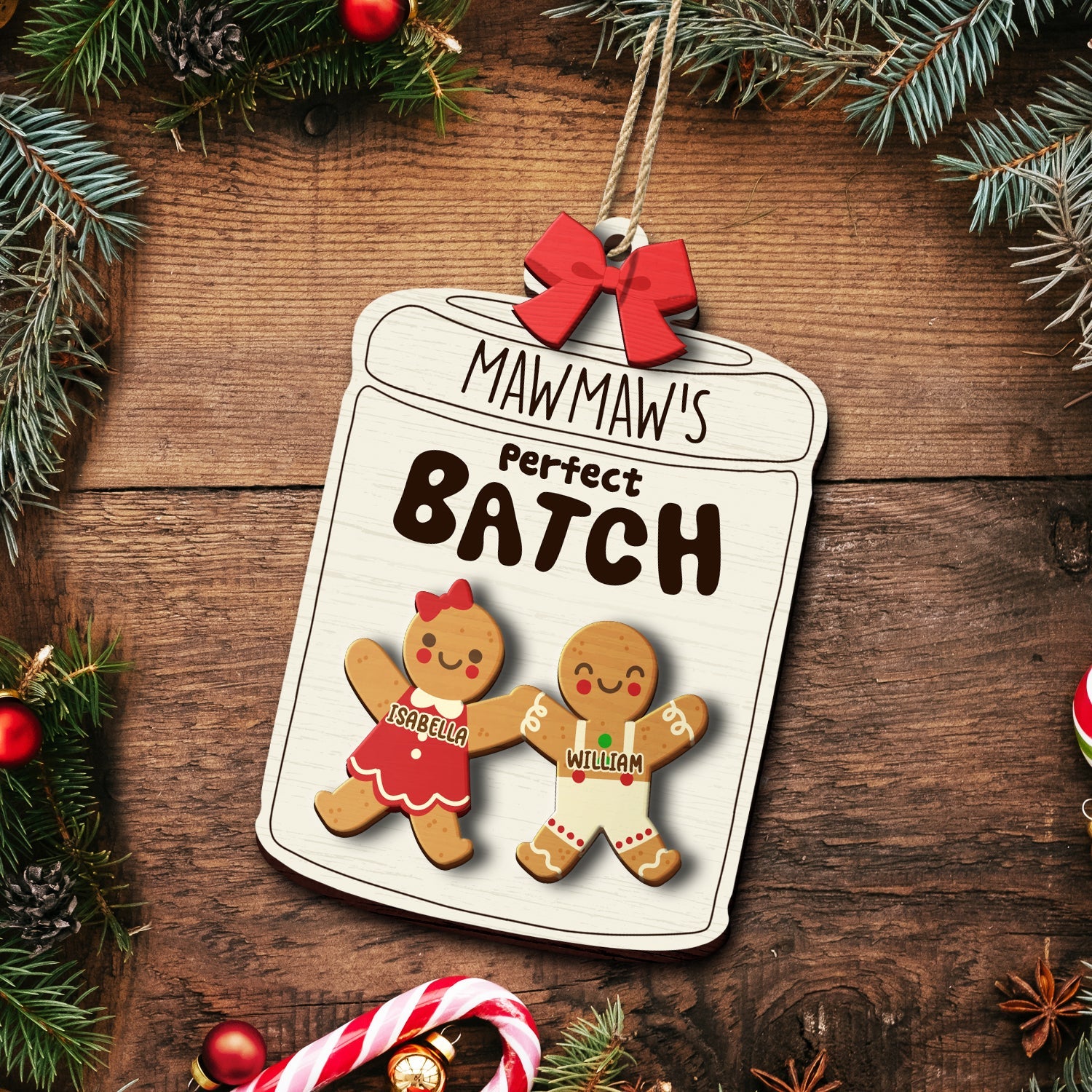 Grandma Grandpa Mom Dad Perfect Patch - Gift For Mom, Dad, Grandparents - Personalized 2-Layered Wooden Ornament ORNA1210