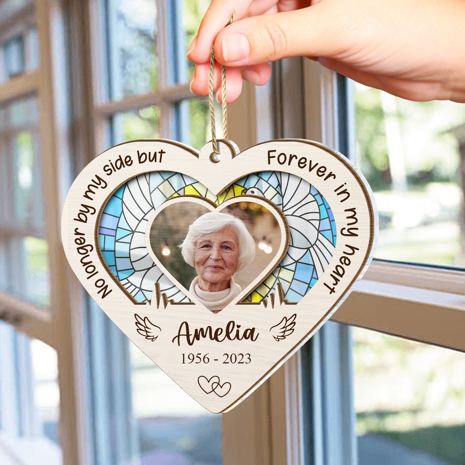 Custom Photo The Moment Your Heart Stopped Mine Changed Forever - Memorial Gift - Personalized Suncatcher Ornament ORNA1210