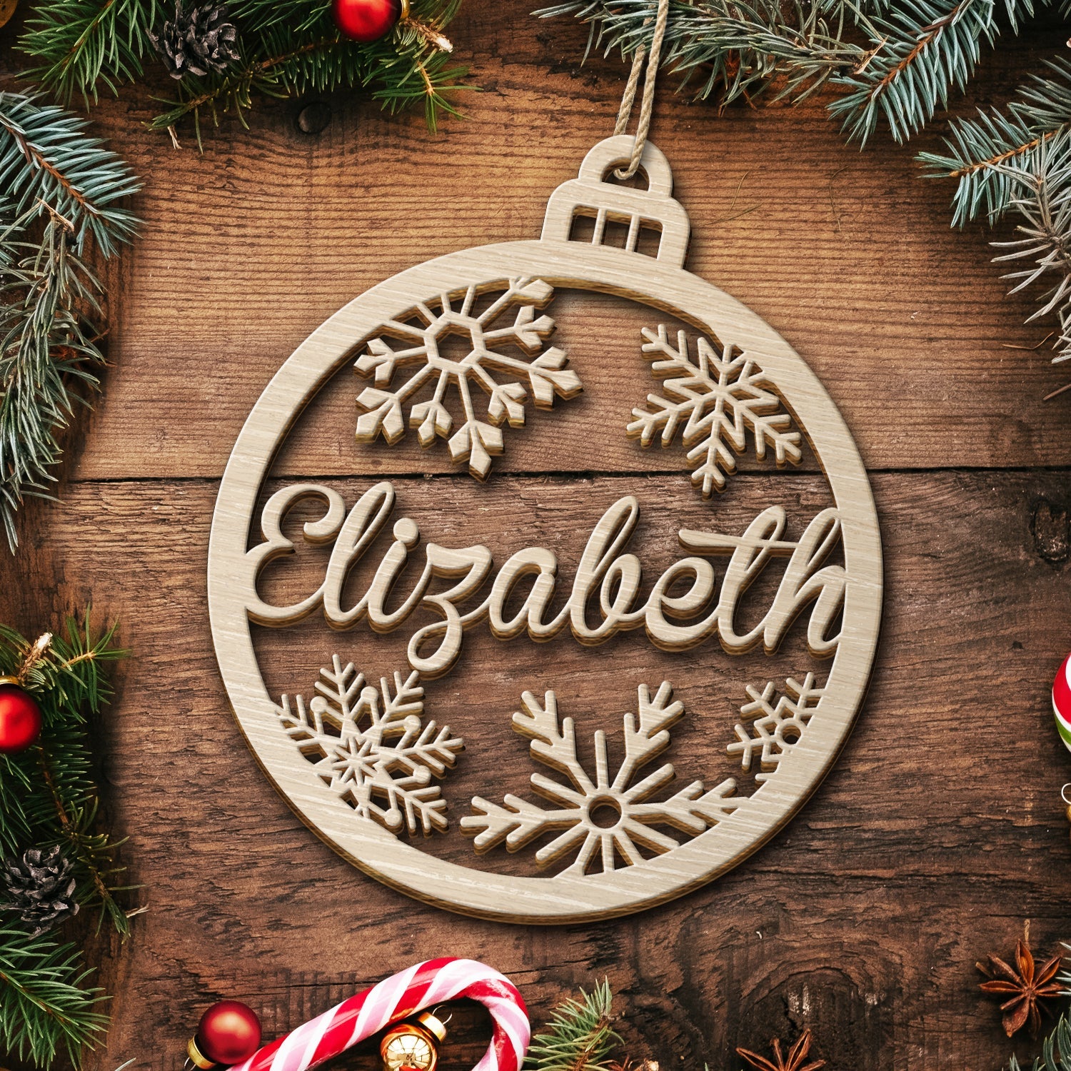 Family Custom Name Cut-out - Christmas Gift For Family - Personalized Wooden Cutout Ornament ORNA1210