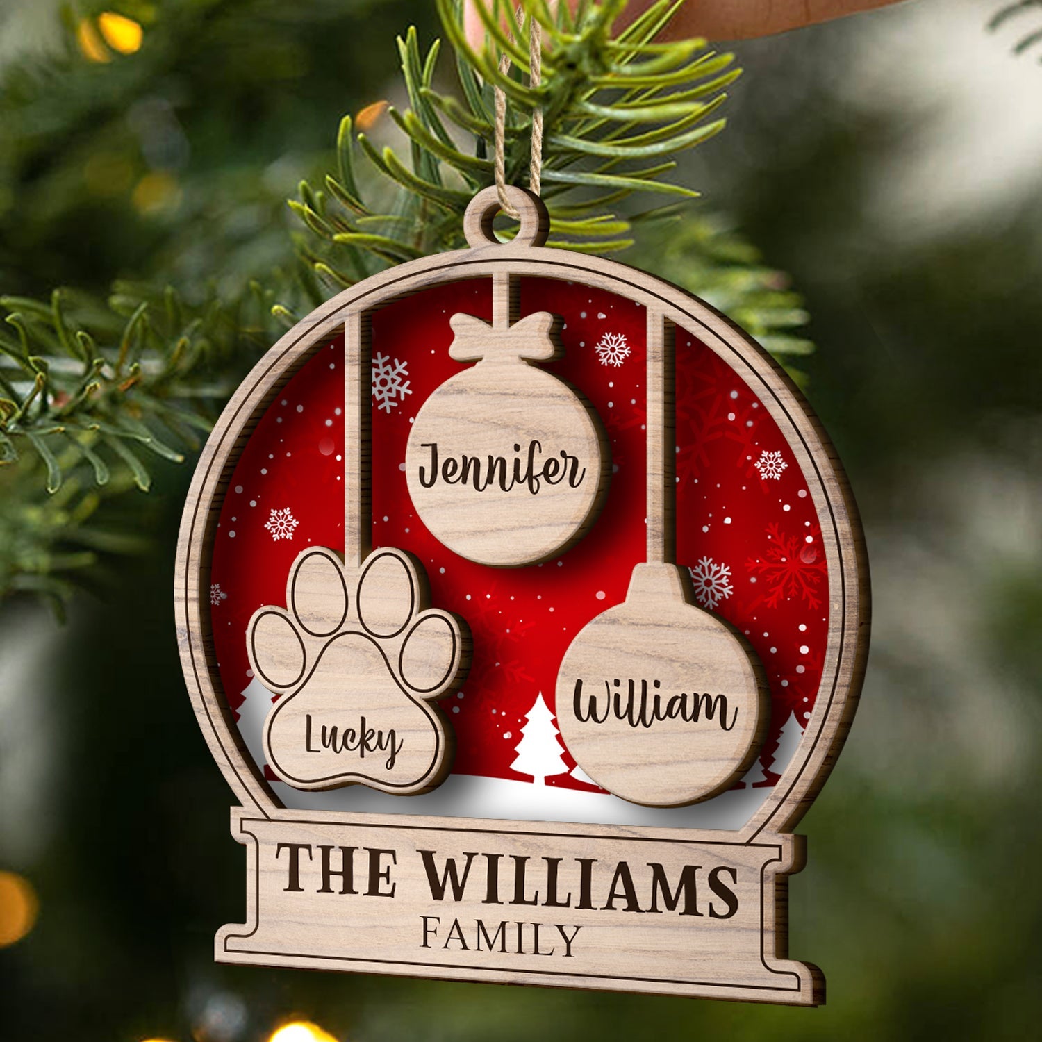 Our Family Kids Pet - Gift For Family, Parent - Personalized 2-Layered Wooden Ornament ORNA1210