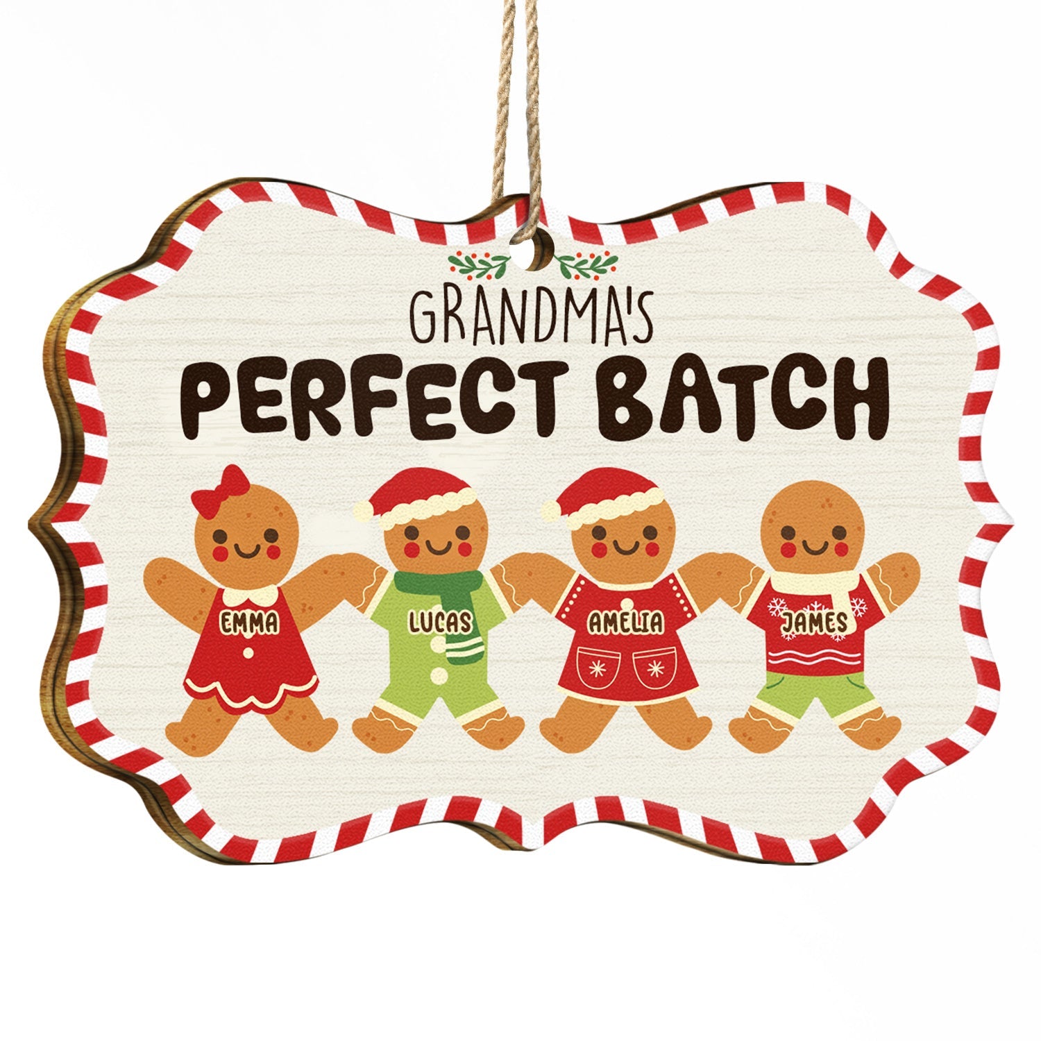 Grandma Grandpa Mom Dad Perfect Batch - Gift For Mom, Dad, Grandparents - Personalized Medallion Wooden Ornament ORNA1210