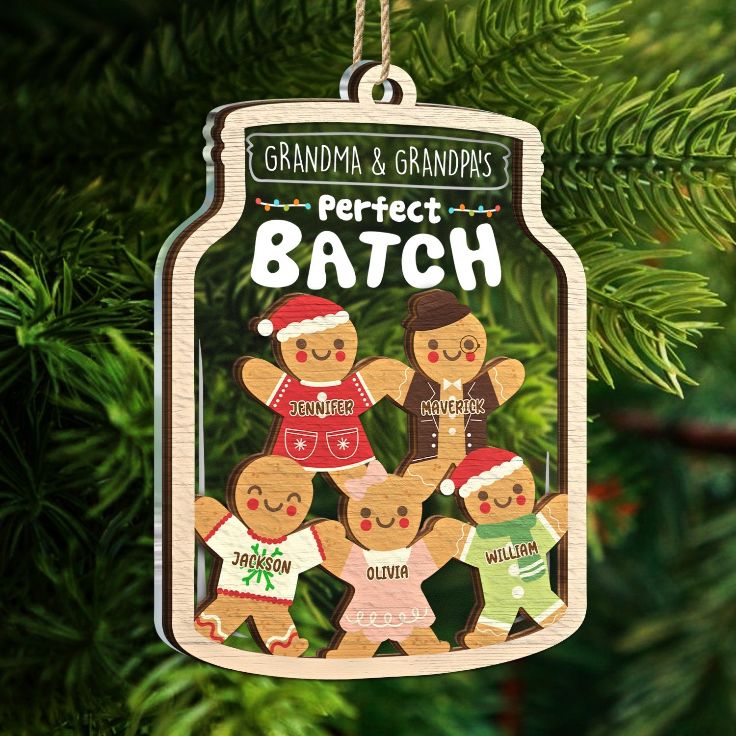 Grandma Grandpa Mom Dad Perfect Patch - Gift For Mom, Dad, Grandparents - Personalized 2-Layered Mix Ornament ORNA1210