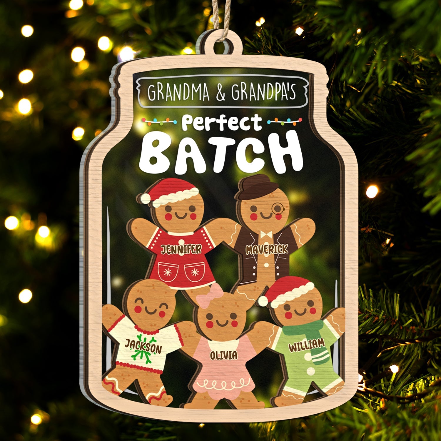 Grandma Grandpa Mom Dad Perfect Patch - Gift For Mom, Dad, Grandparents - Personalized 2-Layered Mix Ornament ORNA1210