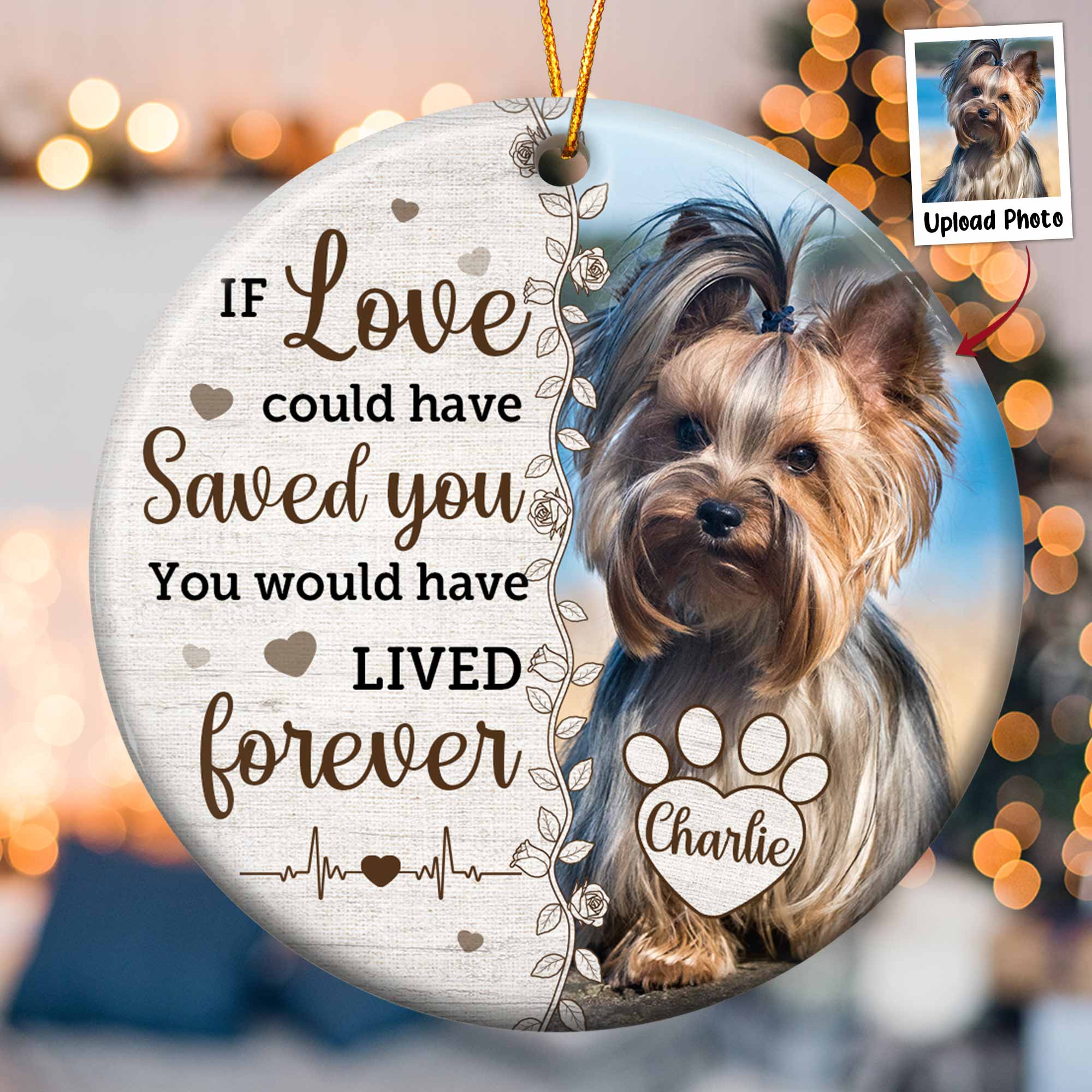 Always On Our Minds Forever In Our Hearts - Personalized Ceramic Photo Ornament ORN0810