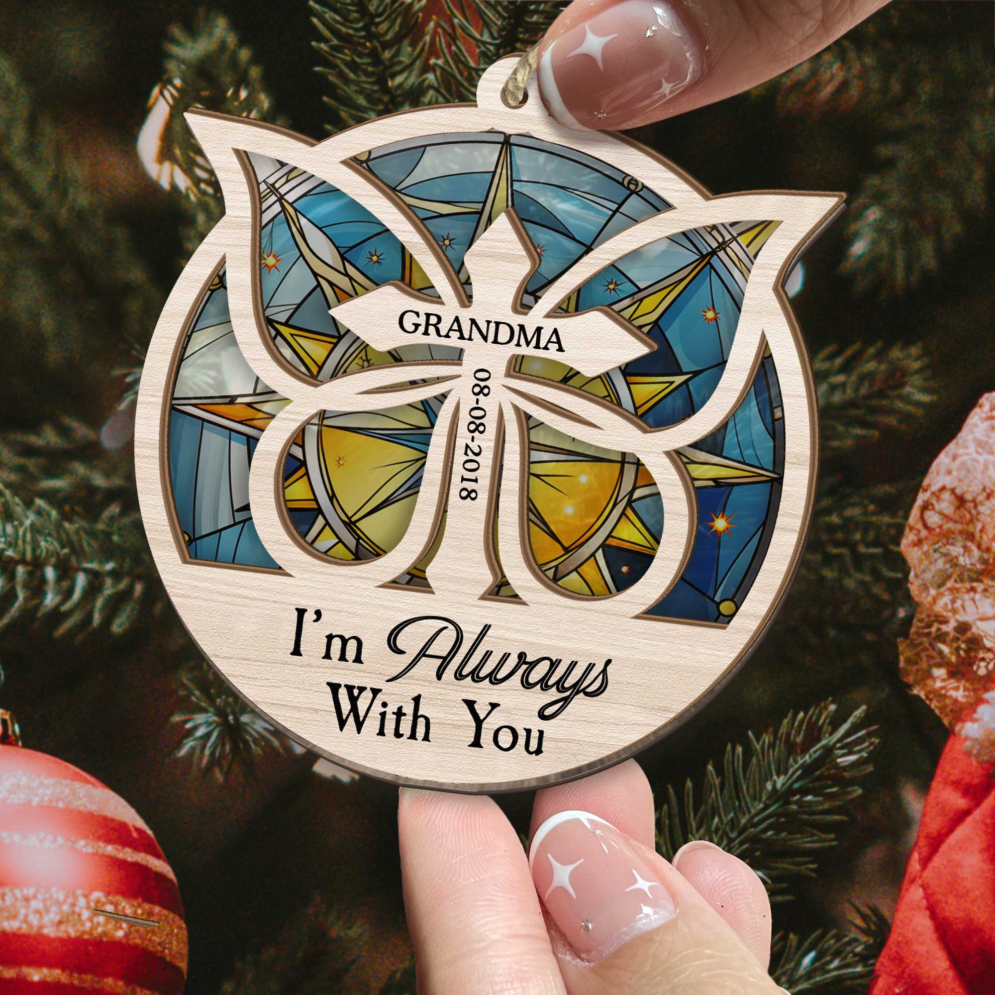 Always With Me - Personalized Suncatcher Ornament ORN0810