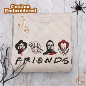 Killer Movie Character Embroidered Sweatshirt, Halloween Embroidery Sweatshirt EMHA0609