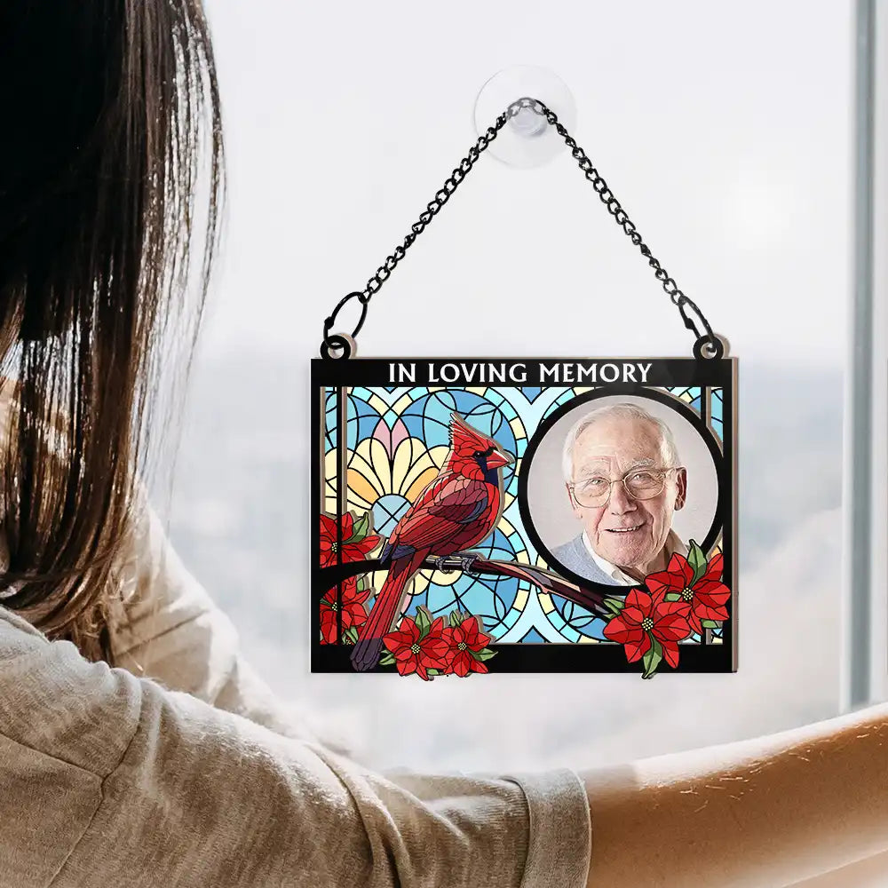 Custom Photo I'm Always With You Memorial Rectangle - Personalized Window Hanging Suncatcher Ornament ORNA1210