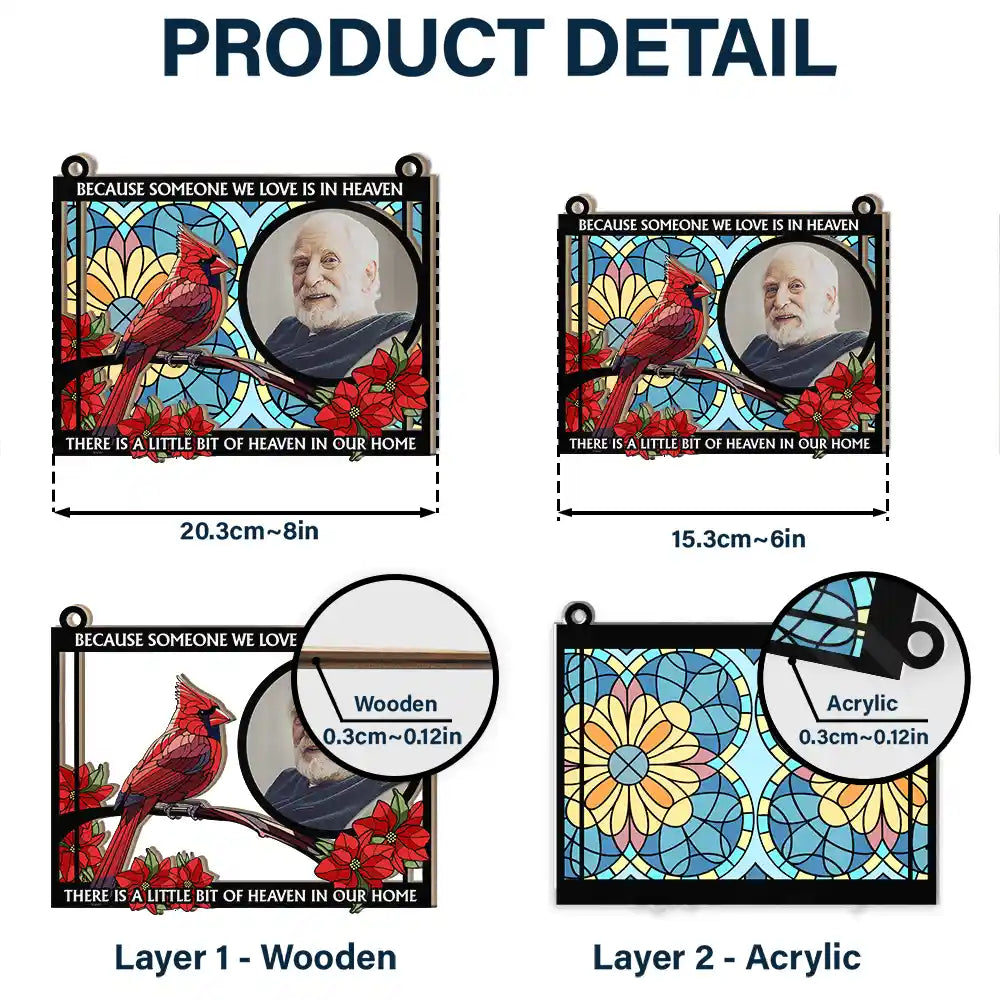 Custom Photo I'm Always With You Memorial Rectangle - Personalized Window Hanging Suncatcher Ornament ORNA1210