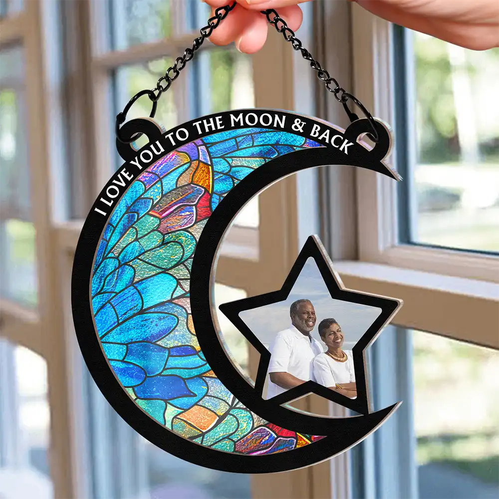 Custom Photo From Our First Kiss Till Our Last Breath - Personalized Window Hanging Suncatcher Ornament ORNA1210