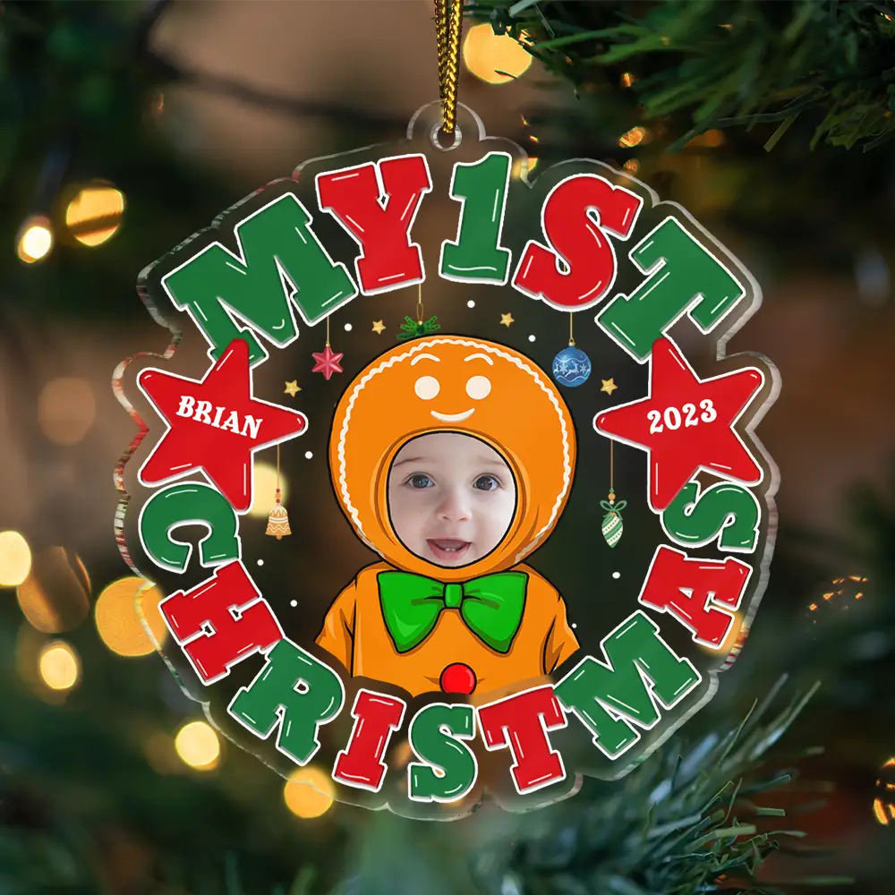 Custom Photo My First Christmas - Personalized Custom Shaped Acrylic Ornament ORNA1210