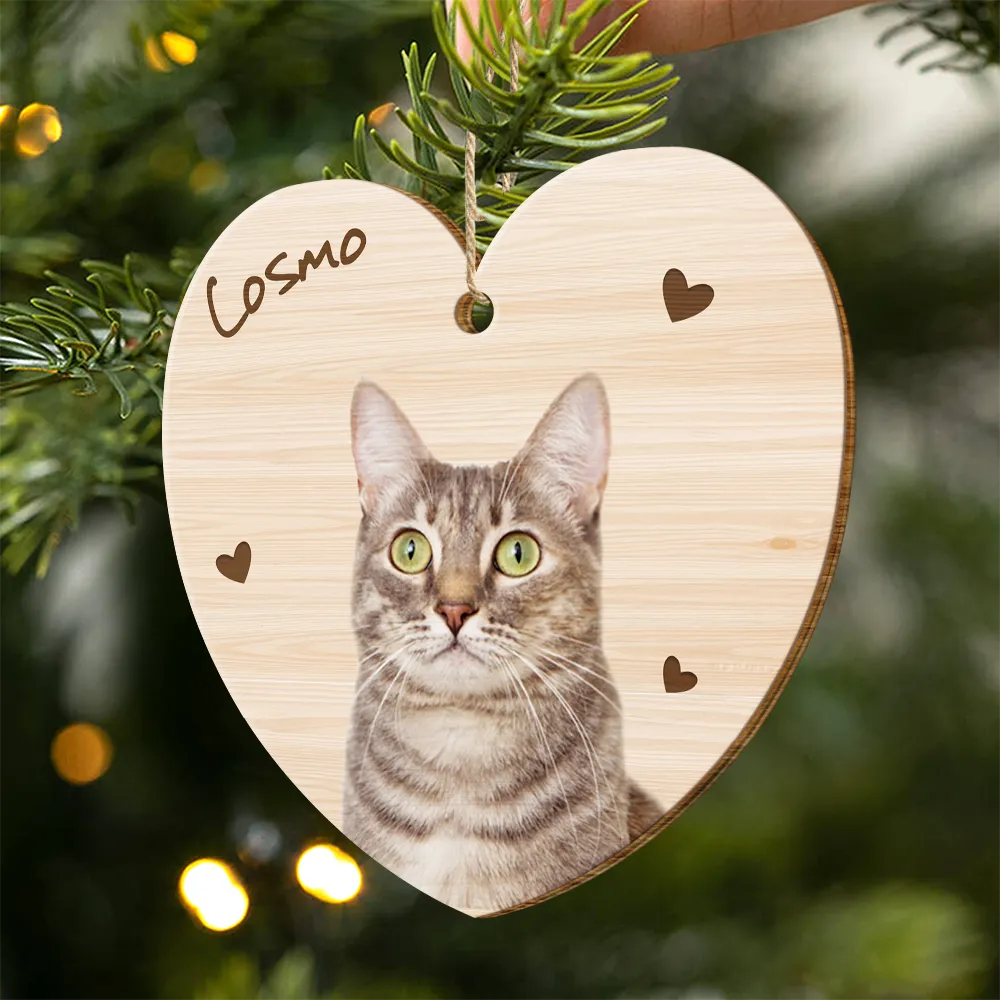 Custom Photo When Tomorrow Starts Without Me Memorial Dog Cat - Personalized Wooden Ornament Print 2 Sides ORNA1210