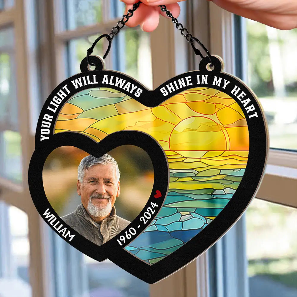 Custom Photo Memorial Your Wings Were Ready - Personalized Window Hanging Suncatcher Ornament ORNA1210