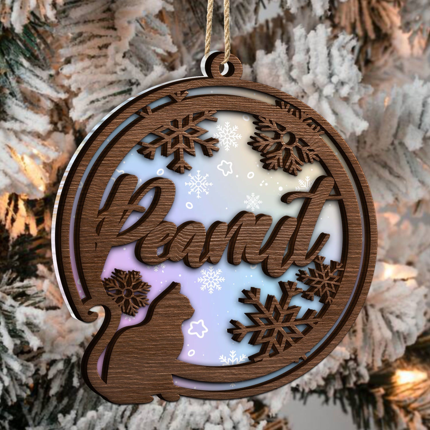 Cat Shaped And Name - Christmas Gift For Cat Lovers - Personalized 2-Layered Mix Ornament ORNA1210