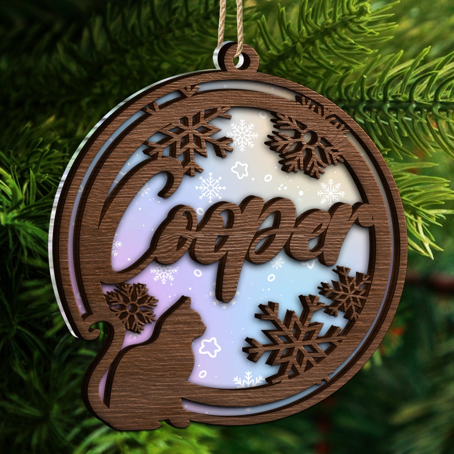 Cat Shaped And Name - Christmas Gift For Cat Lovers - Personalized 2-Layered Mix Ornament ORNA1210