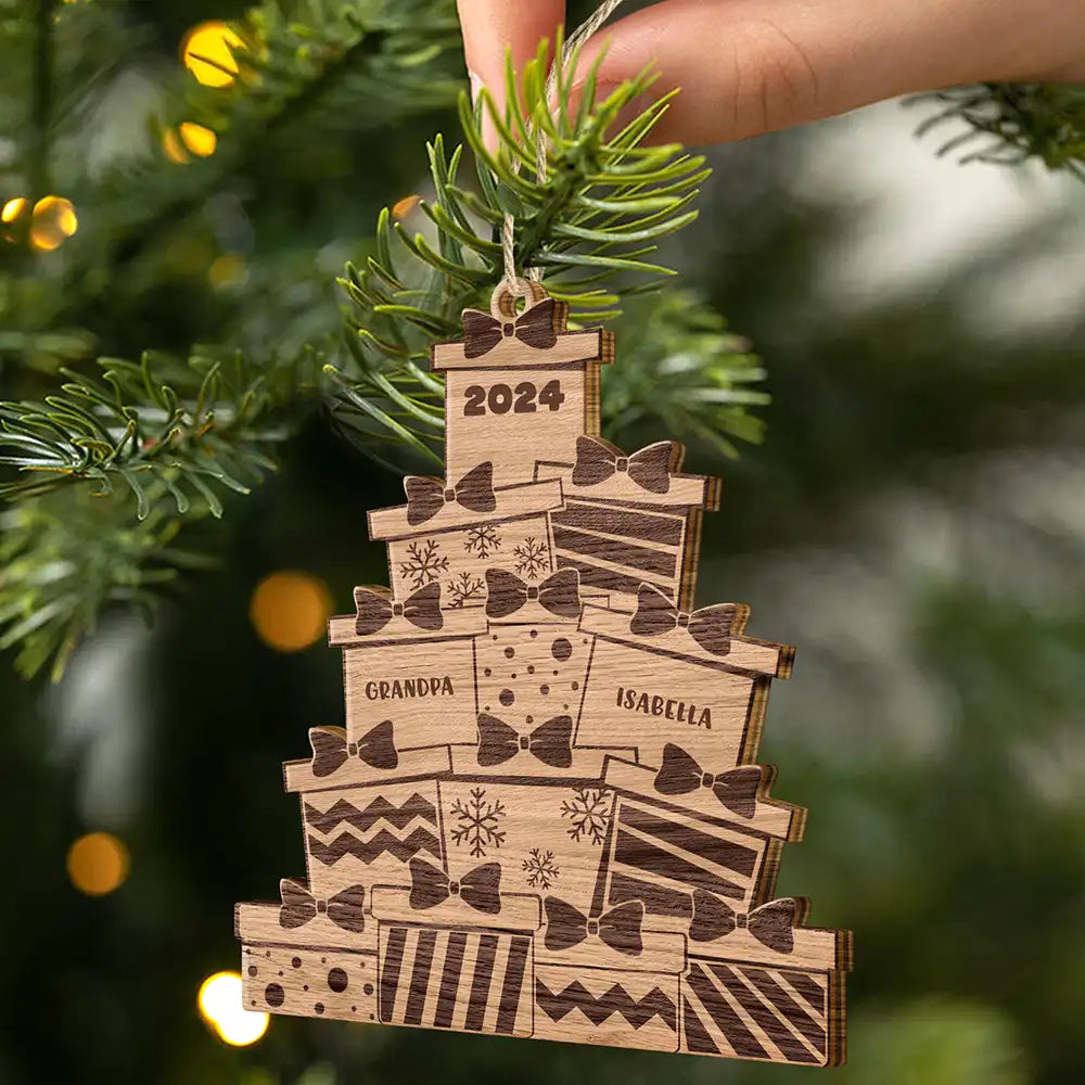 Christmas Presents - Personalized Wooden Cutout Ornament ORNA1210