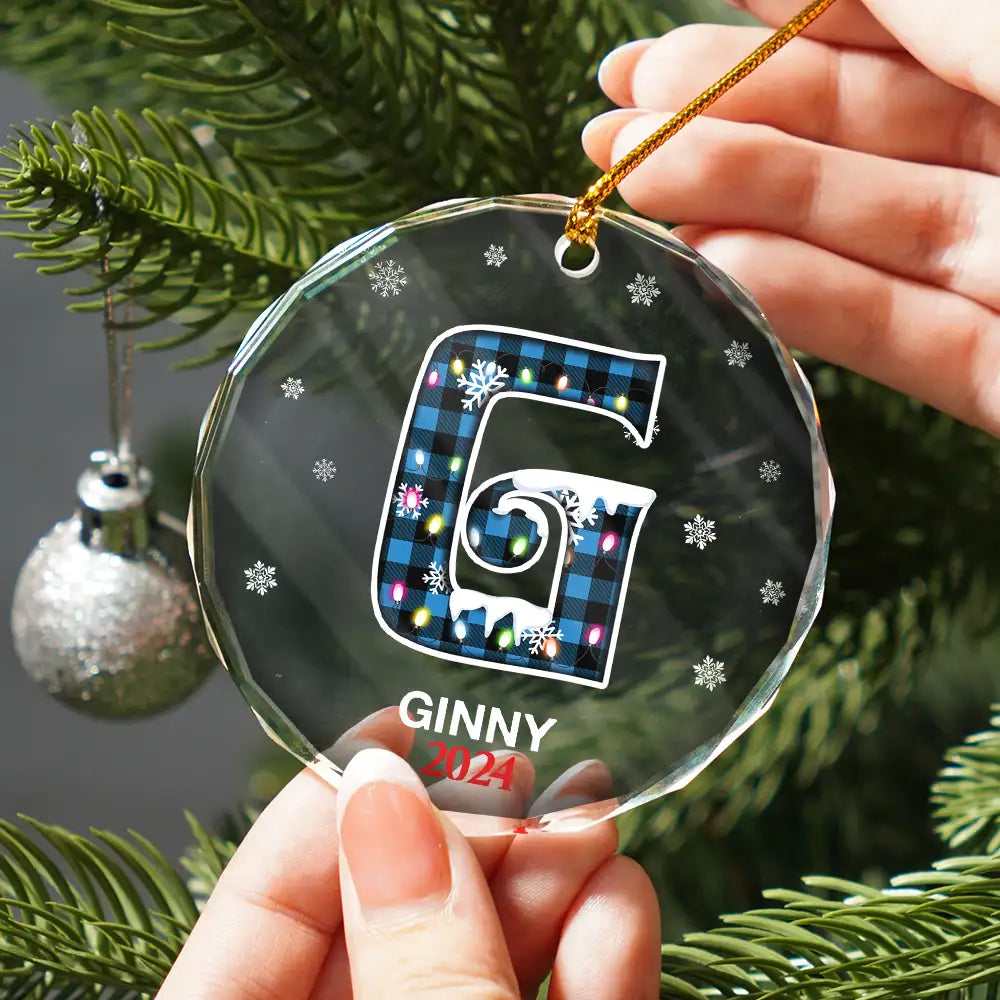 Christmas Alphabet For Family Members - Personalized Circle Glass Ornament ORNA1210