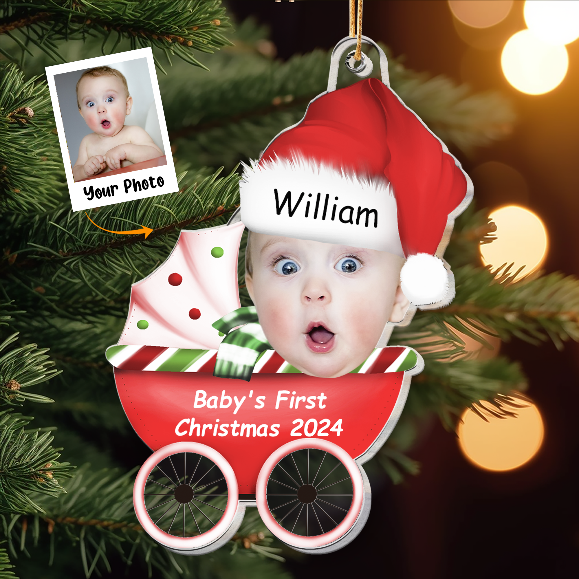 Baby First's Christmas 2024 - Personalized Acrylic Photo Ornament ORN0810