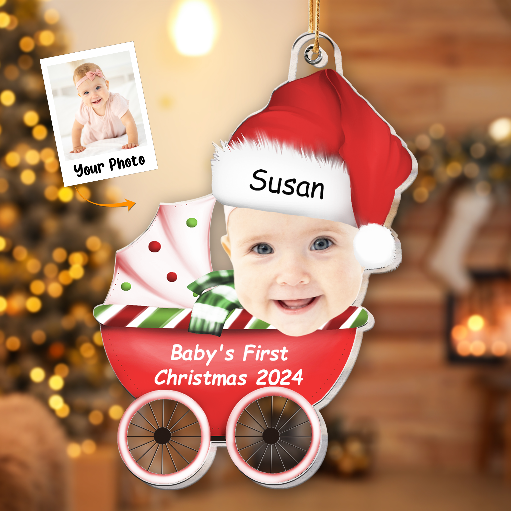 Baby First's Christmas 2024 - Personalized Acrylic Photo Ornament ORN0810